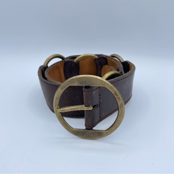 DKNY Vintage Leather Harness Belt Small Brown - Picture 8 of 16